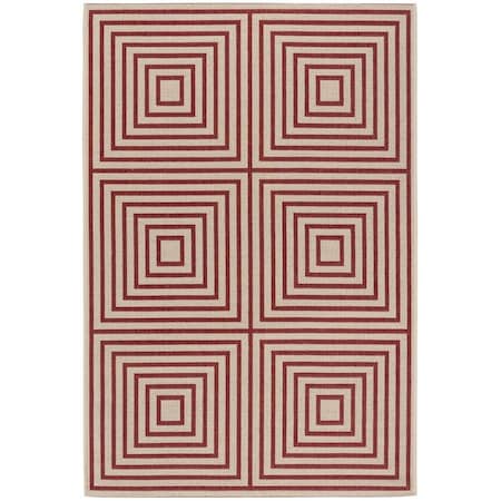 Safavieh Beach House Power Loomed Small Rectangle Area Rug Red & Creme - 3 x 5 ft. BHS123Q-3
